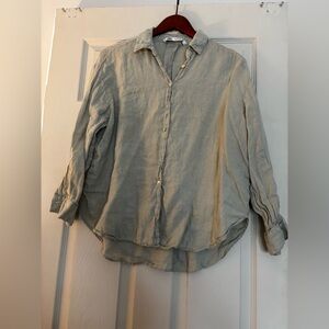Zara Light green Linen Blouse